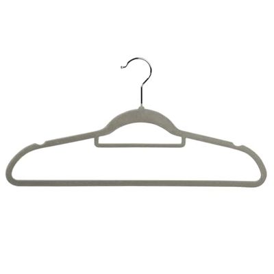 KESPER | Cintres - Lot de 25, Matériau : Plastique (ABS) avec Flocage antidérapant, Dimensions : 45,5 cm de Large, Couleur : Gris | 16644