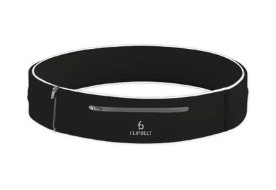 FlipBelt Elite Ceinture de Course pour téléphone et Petits Accessoires, Pochette résistante à l'eau, Taille S, Noir