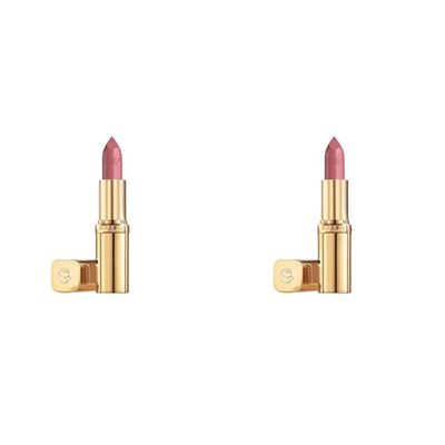 L'Oréal Paris Color Riche Satin Smooth Lipstick, Moisturising Pure Pigment Lip Colour, With Omega 3 & Vitamin E, 302 Rosewood (Pack of 2)