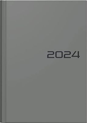 BRUNNEN Weekly calendar model 796 2024, 2 pages = 1 week, sheet size 14.8 x 20.8 cm, grey