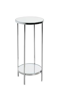 HAKU Möbel Columna de flores cromo, Metal, espejo 5 mm - Dim.: AL 66 cm x diámetro 28 cm, Estilo: Art Déco