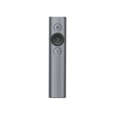 Logitech Spotlight Télécommande de Présentation sans Fil, Bluetooth et 2,4 GHz avec Nano-Récepteur USB, Pointeur Laser, Commandes de Diaporama, Portée de 30M, Minuterie Réglable, PC/Mac/Android - Gris