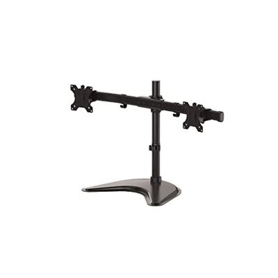 Fellowes - Professional Series - Soporte De Mesa Para Monitor Doble En Horizontal, Flexible Y Ajustable Para Colocar La Pantalla A La Altura Adecuada, Compatible Con Vesa, Negro