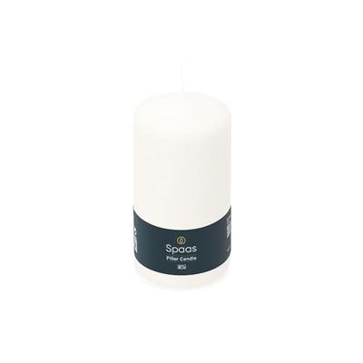 Spaas Unscented Pillar Candle Hours-White vela de pilar sem perfume 80/150 mm, ± 70 horas, cor branca, cera de parafina, D 80 mm x H 100 mm, 540