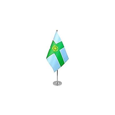 Derbyshire County Prestige Table Vlag 6'' x 9'' satin - County of Derbys. - England Desk Vlag 22 x 15 cm - Stalen paal en voet - AZ FLAG