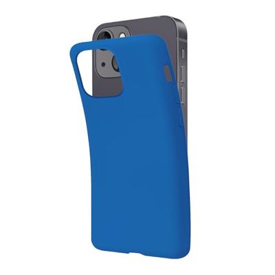 SBS Cover per iPhone 13 Mini Blu Pantone 2145 C, Custodia Morbida e Flessibile Antigraffio, Cover Sottile e Comoda da Tenere in Tasca, Custodia Compatibile con Ricarica Wireless