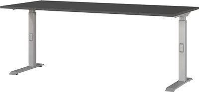 Germania Bureau 7912-640, en Graphite/Argent, réglable en Hauteur, 180 x 91 x 80 cm (LxHxP)