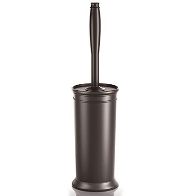 UPTRONIC Cepillo de Inodoro, Cepillo de Inodoro con Mango extralargo, cerdas duraderas, Limpiador de Inodoro y Soporte Cubierto para Limpieza de baño (marrón, 1 Juego)