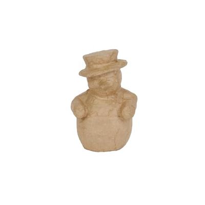 Décopatch AP104Opack - Un lot de 5 Supports en Papier brun pulpé 6x8x12 cm, Bonhomme de Neige