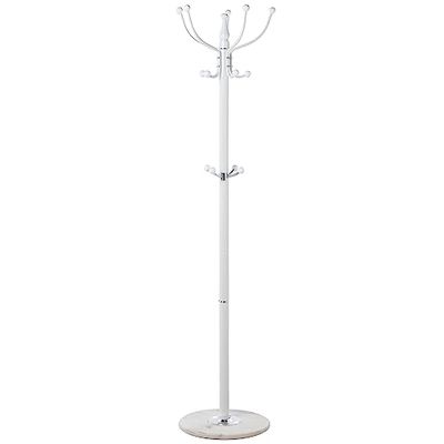 DRW Appendiabiti da pavimento in metallo e marmo bianco 37 x 37 x 166 cm