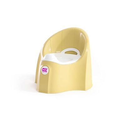 OKBABY Urinal pasha-fabricado com materiais não tóxicos, design ergonómico e aerodinâmico, recipiente interior removível com alça, urinol essencial para a aprendizagem de crianças pequenas, amarelo