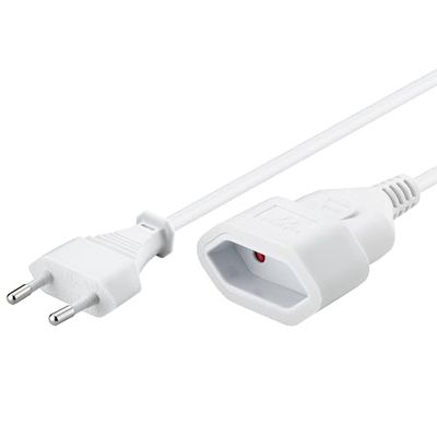 NK 113 W - Cabo extensão para tomada europeia (conectores macho e fêmea)