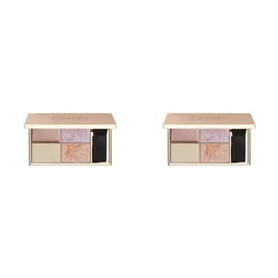 Sleek MakeUP Highlighting Palette, Four Dazzling Shades for a Supercharged Glow, Long Lasting and Lightweight, Intense Colour, Solstice, 9g (Pack of 2)