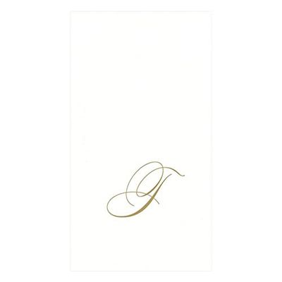 Caspari - Asciugamani di carta per ospiti con iniziale "T", confezione da 24 pezzi, colore: Bianco perla