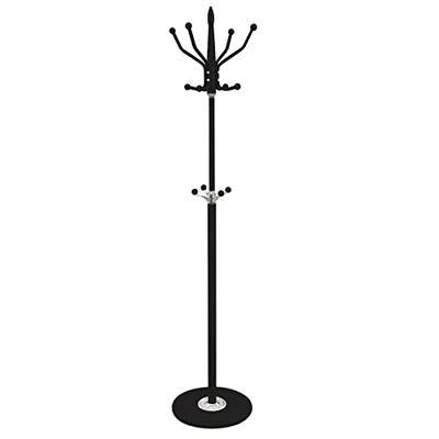 Homey Lux Model Coat Rack with Marble Base, Metal Hanger for Coats, Clothes, Hats, Bags, with 12 Hooks, Aluminium, 37 cm (W) x 37 cm (D) x 178 cm (H)