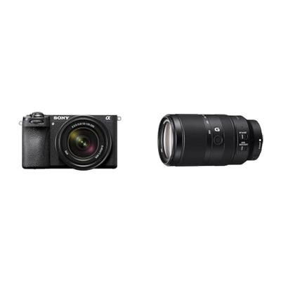 Sony ILCE6700MB.CEC Aparat Cyfrowy, Czarny, 26 MP & Sony E 70–350 mm f/4.5–6.3 G OSS | Superteleobiektyw zmiennoogniskowy APS-C (SEL70350G)
