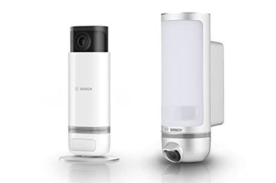 Bosch Smart Home Set di videocamere di sorveglianza intelligenti, 1x videocamera interna II, 1x videocamera esterna