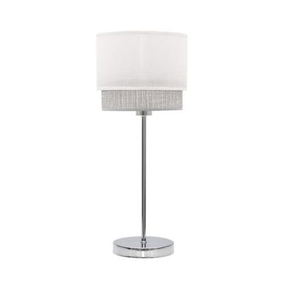 Table - Table Design Kenya, 1 Port E14, Dimensions de 45 x 18 x 18 cm, Couleur Blanche et Grise, idéale pour la décoration Moderne
