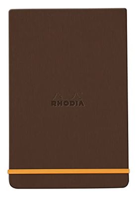 RHODIA 194372C - Carnet Rigide Webnotepad Bronze - A5 - Ligné - 192 pages Détachables - Papier Clairefontaine Ivoire 90 g/m - Marque-Page, Fermeture Élastique - Couverture Simili Cuir - Rhodiarama