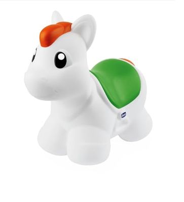 Chicco, Rodeo Saltarín, Caballito Hinchable de Plástico Suave, Fácil de Inflar, Bomba Incluida, Aprende a Mantener el Equilibrio y Desarrollar la Coordinación Manos-Piernas
