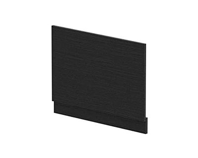nuie MPD612N Modern Bathroom Straight Bath End Panel and Plinth, 560 x 730 x 36mm, Charcoal Black Woodgrain