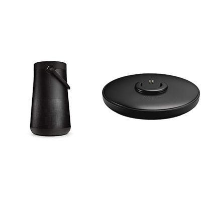 Bose Diffusore SoundLink Revolve+ II Bluetooth portatile: Diffusore wireless resistente all'acqua con batteria a lunga durata, Nero & SoundLink Revolve Base di ricarica, Nero