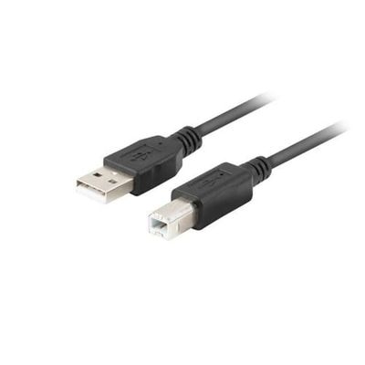 Lanberg USB A naar USB B kabel CA-USBA-15CU-0010-BK Zwart 1 m