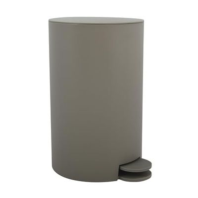 MSV, Poubelle à cosmétiques Modèle Osaki, 3 litres, Couvercle, Poubelle à Pédale pour Toilettes Salles de Bain, Compact, Petit Espace, avec Récipient intérieur Amovible, Taupe