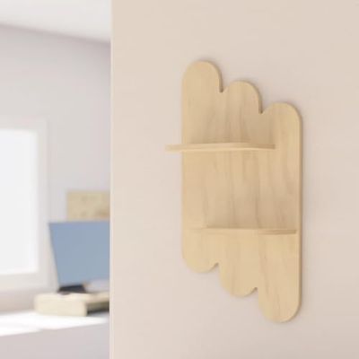 Plykit - Étagère Murale Enfant Deux étagères Rebot, Finition Naturelle