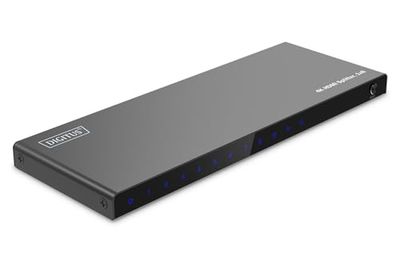 DIGITUS DS-55338 Séparateur HDMI 1x8 - Entrée : 1 Port/Sortie : 8 Ports - UHD 4K/60 Hz HDTV : 3840 x 2160p - HDCP 2.2 - HDR, Deep Color, Commutateur EDID, DTS, Dolby Digital, LPCM