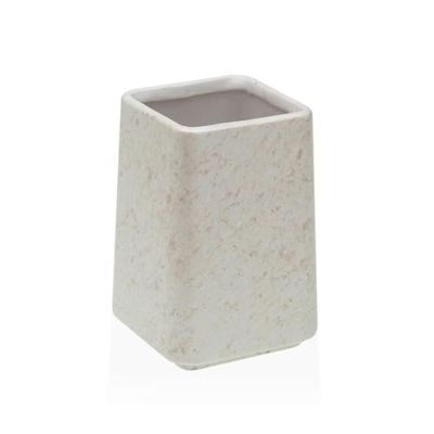 Versa Portacepillos de Dientes Blanco Cerámica Plástico 7 x 10 x 7 cm