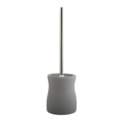 MSV TOILET BRUSH AND HOLDER CERAMIC GREY BROWN PALMA