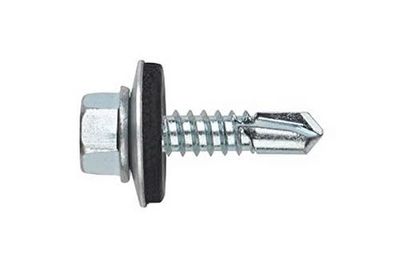 Index Fixing Systems ABE166325 [DIN-7504-K auto-perfuração de cabeça hexagonal estampada. Parafuso com arruela ARVUL (6,3 x 25, cinzento, 6,3 x 25 mm, P16, conjunto de 500 peças