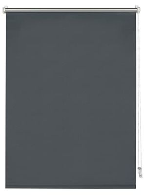 Deco Company Thermal Roller Blind, No Drilling, Thermal Reverse, Clamp Mount, Maximum Light Reflection, Opacity, Mounting Parts Included, Anthracite, 40 x 150 cm