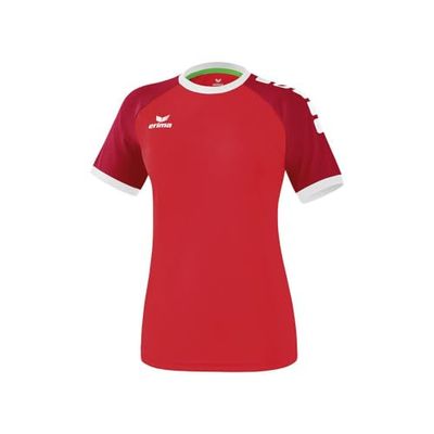 Erima Maglietta Sportiva Zenari 3.0 Maglietta, Donna, Rosso/Rosso Rubino/Bianco, 38