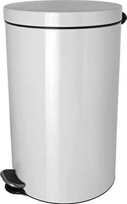 helit H2404205 - Poubelle à pédale à ions d'argent, "the knight", 20 litres, blanc