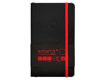 Antartik NOTEBOOK WITH RUBBER NOTES SOFT COVER A6 SHEETS SMOOTH BLACK AND RED 100 SHEETS 80 GR FSC
