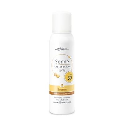 Medipharma - attivatore solare Bronze Aerosol - Spray SPF 30 - formulazione leggera e trasparente - resistente all'acqua - 150 ml