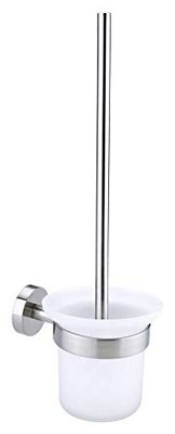 tesa Moon brosse wc, acier inoxydable look, adhésif, technologie sans percer, 390mm x 115mm x 147mm