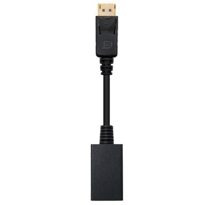 DisplayPort naar HDMI converter met DP-stekker en HDMI-aansluiting, zwart, lengte 15 cm, ideaal voor het aansluiten van apparaten met DisplayPort-uitgang op beeldschermen met HDMI-ingang.