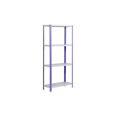 SimonRack Étagère métallique de rangement, 4 étagères, haute capacité, charge 100 kg, 1600 x 800 x 300 mm, étagère de salon, salle de bain, cuisine, violet/blanc - SimonHome Classic