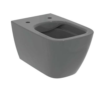 Ideal Standard - i.life B, WC sospeso con tecnologia di scarico RimLS+, Water facile installazione con Easyfix+, Grigio lucido