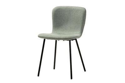 Adda Home stoel, metaal/polyester, groen/zwart, 44 x 52 x 77 cm