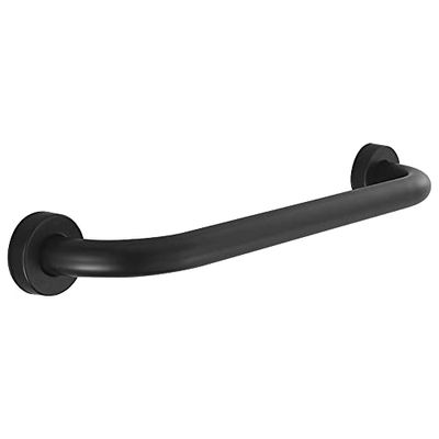 HONPHIER Wc-steunstang van roestvrij staal, badgreep, handdoekhouder, wandmontage, badgreep, zwart (50 cm)