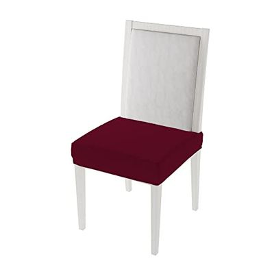 Italian Bed Linen Lot de 2 Housses de Chaise sans Dossier “Leslie”, Bordeaux, Taille Standard