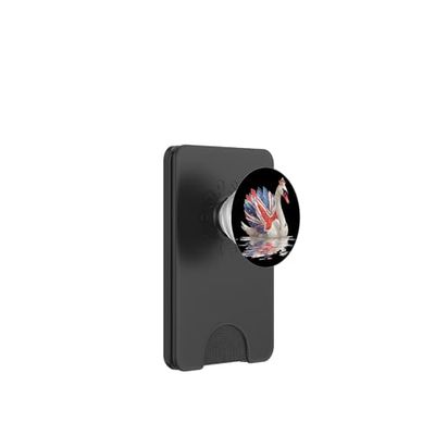 Bonito Cisne con Corona y Disfraz de Colores británicos PopSockets PopWallet para MagSafe