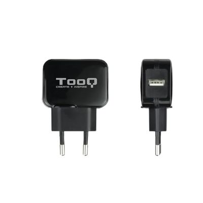 Cargador de Pared USB 5V 2.4A Negro, Compacto y Ligero, Ideal para Cargar Dispositivos móviles y Accesorios electrónicos.