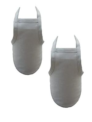 Flaskförkläde dekorativt förkläde 2 stycken av 100% bomullssamlingskoncept, färg och storlek valbar (flaskförkläde, set om 2 – 22 x 14 cm, ljusgrå)