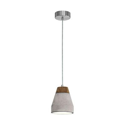 Eglo Tarega candeeiro suspenso de 1 holofote, candeeiro de sala de jantar com abajur de madeira e betão, casquilho E27, diâmetro de 150 mm
