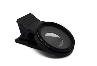 SYSTEM-S Star Light - Filtro a stella a 8 punti, 37 mm, con clip per smartphone, colore: Nero